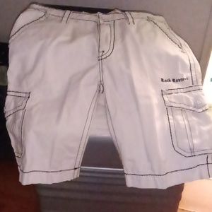 Rock revival white cargo shorts